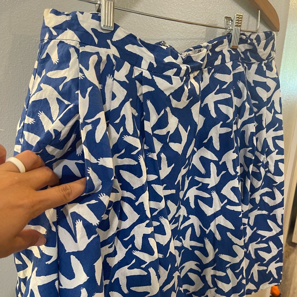 Beautiful A Line skirt with pockets-Bird print skirt